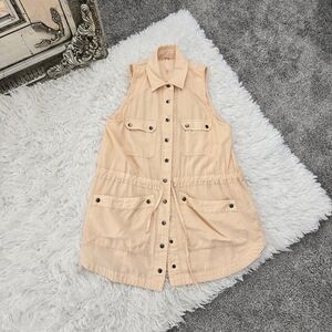 Free People Too Far Sleeveless Utility Vest Tunic. Size xsmall. Good preowned co